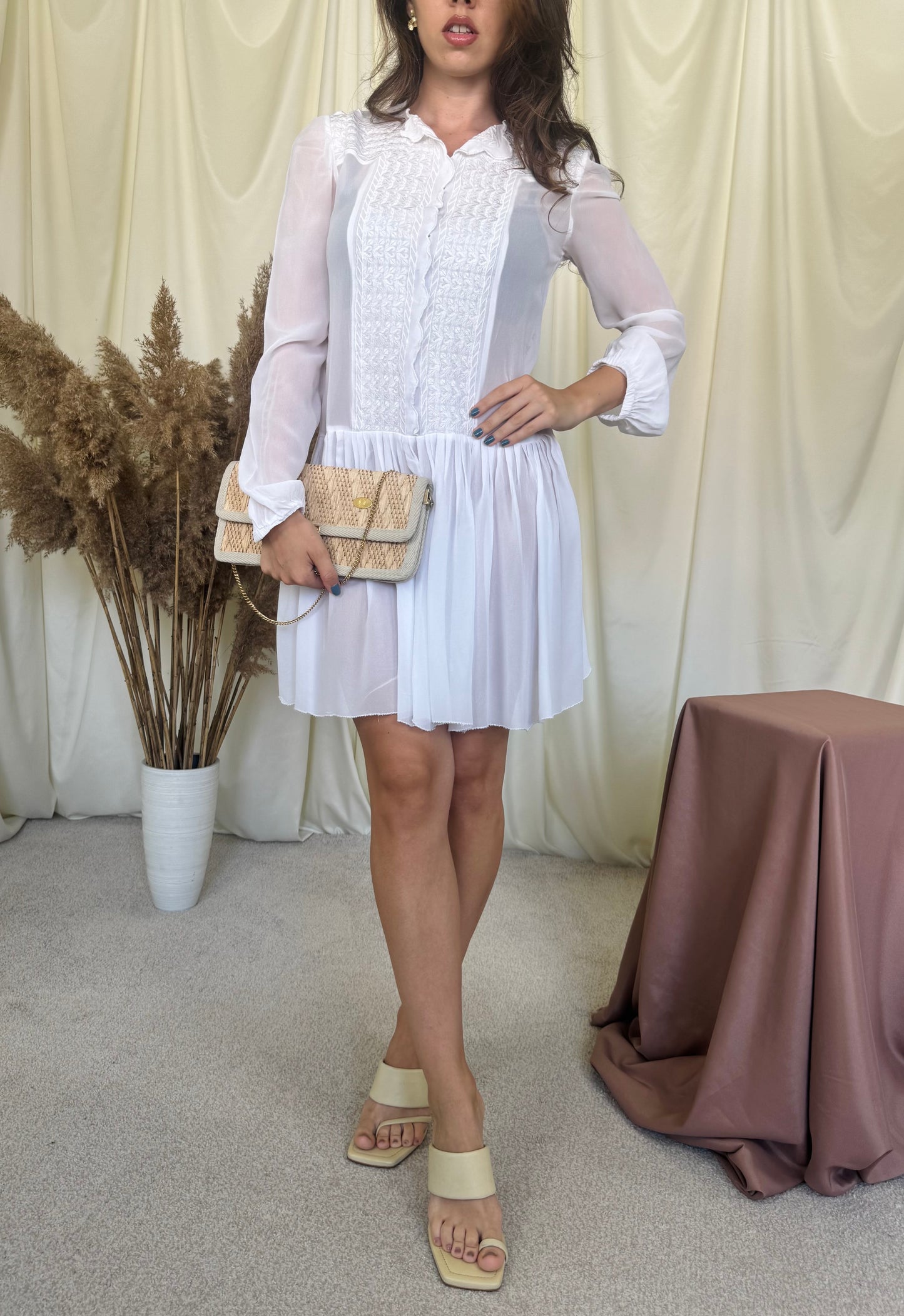 Rochie Isabel Marant cu broderie, semi transparentă- de vară ( mărimea S)