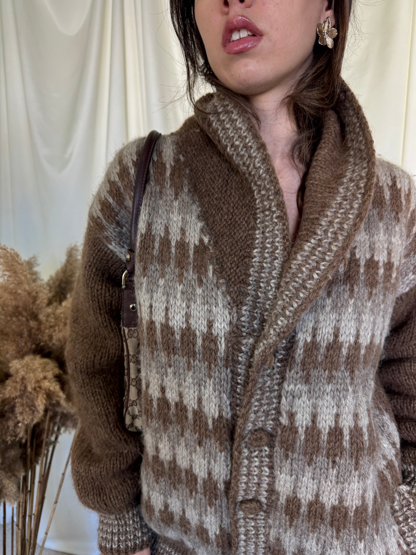 Jacheta vintage din lână handmade( mărime universală)