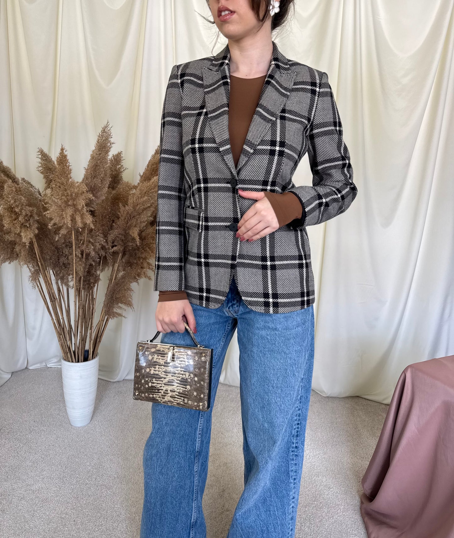 Sacou vintage de calitate, made in Italy, model cambrat 
(Mărimea S)