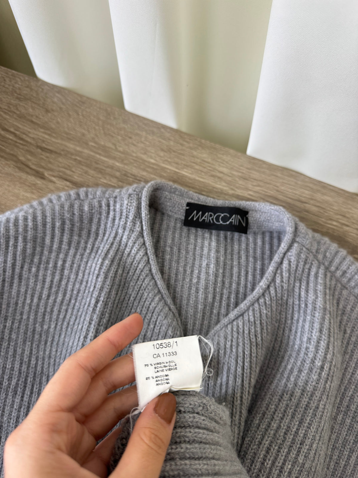Cardigan premium MARC CAIN din lana și angora, fit oversized ( marimea M/L)