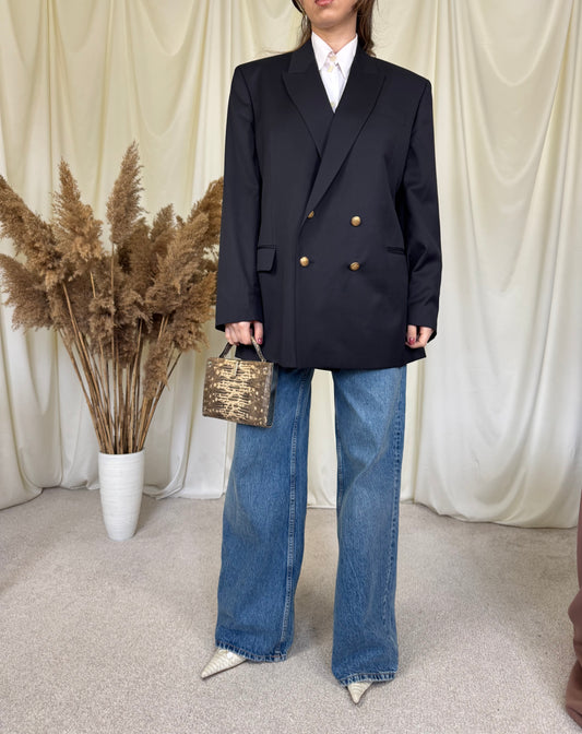 Sacou vintage dintr-o stofă extrem de fină 100% lână, (mărimea XL)