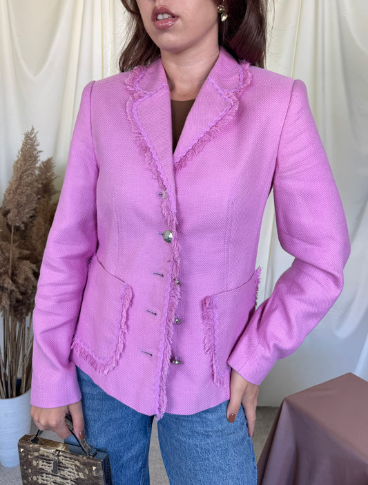 Sacou superb baby pink BETTY BARCLAY din in, bumbac și mătase naturala ( mărimea S/M)