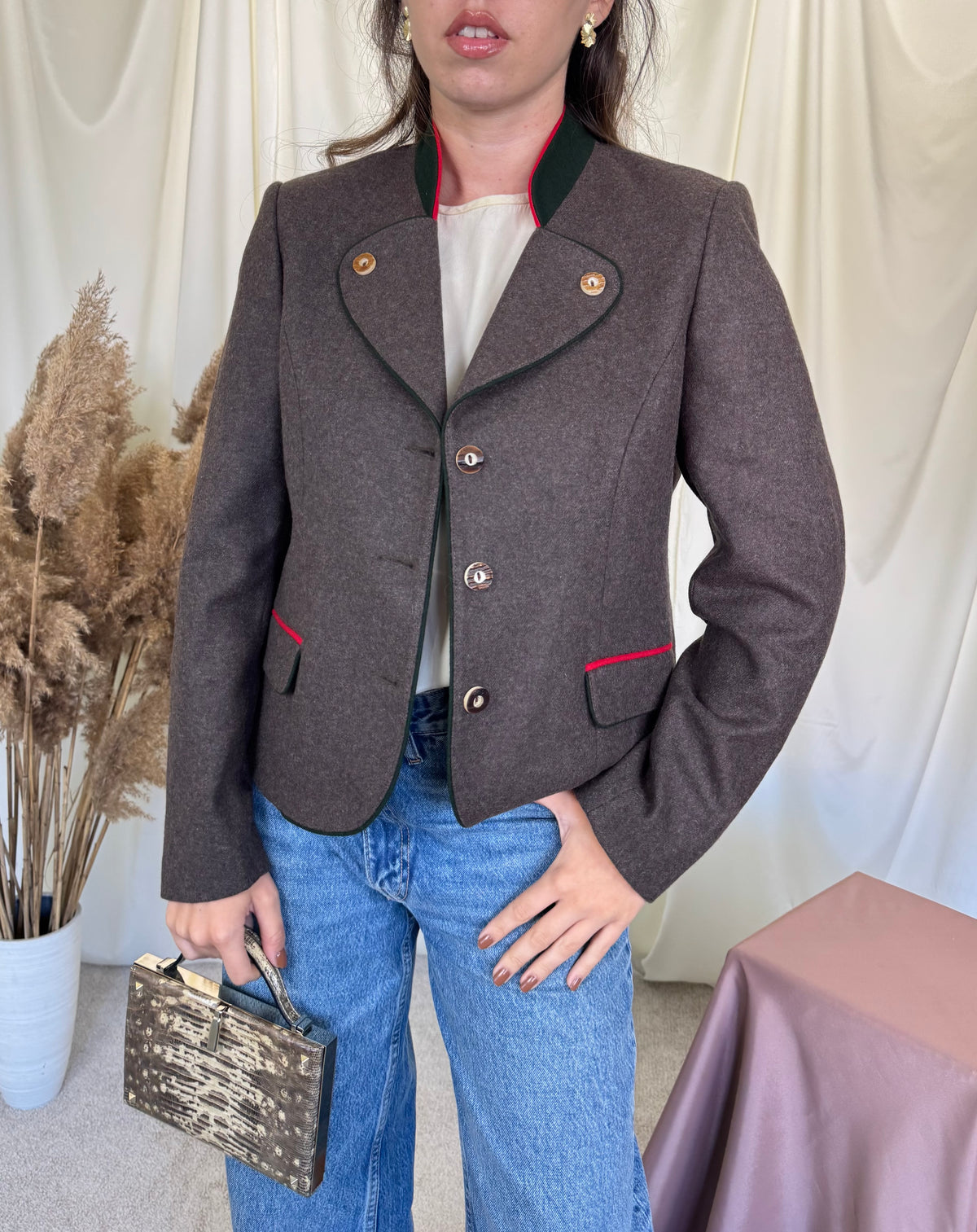 Sacou vintage tip jachetă din 80% lana și cașmir ( mărimea 38/M )