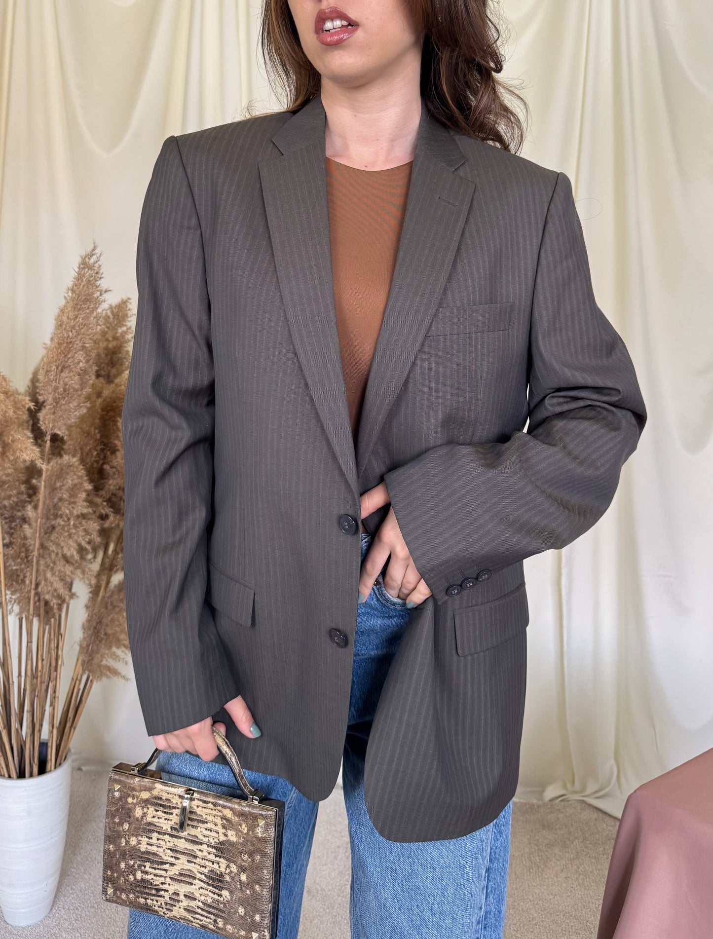 Sacou luxury VERSACE din stofă premium lână și mătase naturala 
(Mărimea L)
