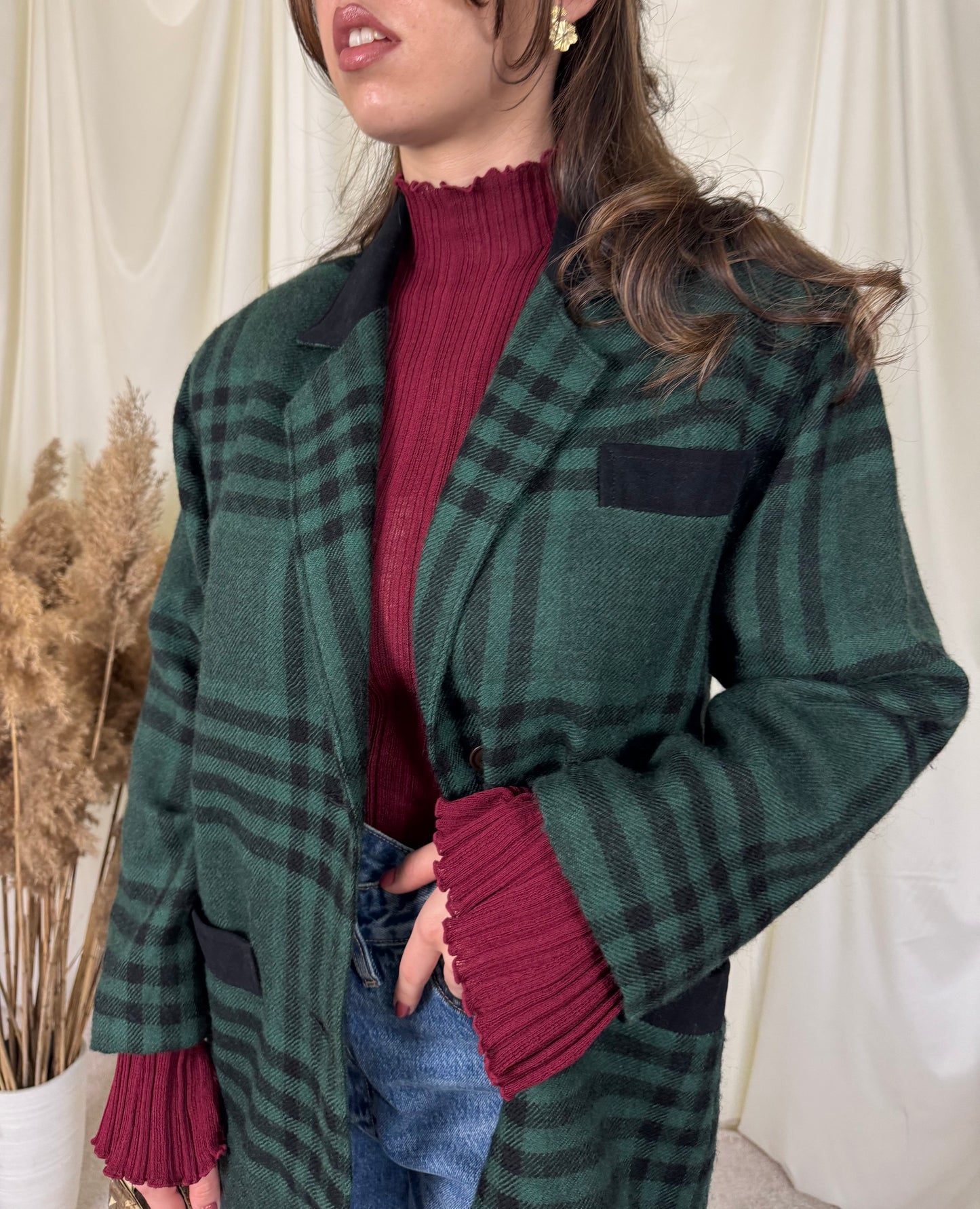 Sacou-jacheta vintage din 100% lână, mărimea M