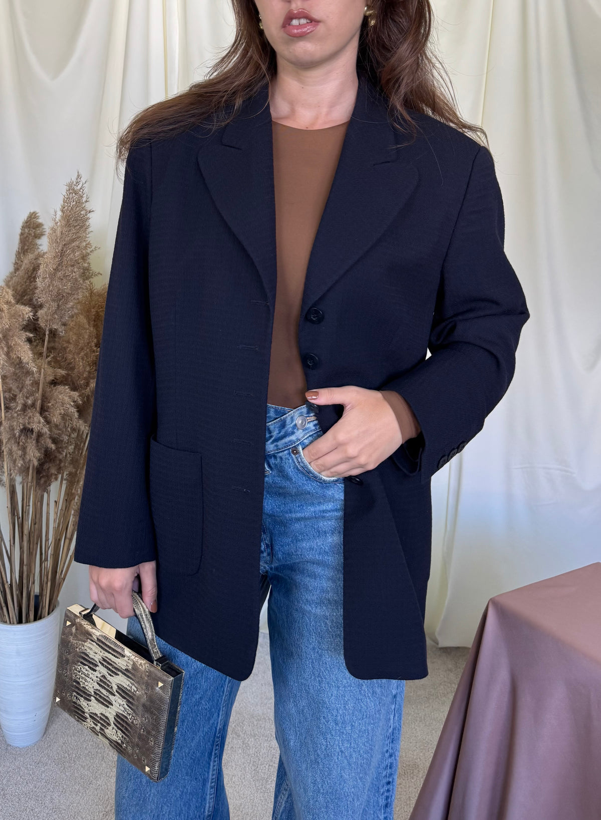 Sacou luxury ESCADA stofa de lână premium, nasturi inscripționați( mărimea L/XL)