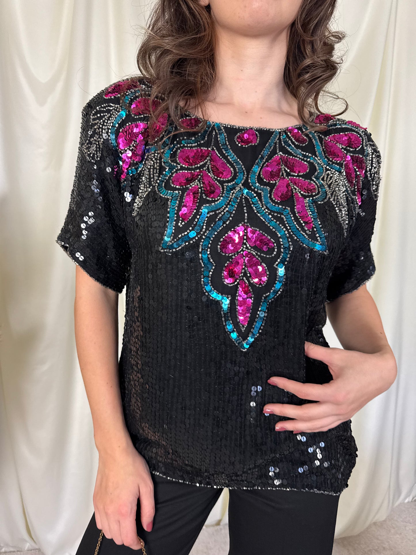 Piesa vintage din mătase naturala ( mărimea M)