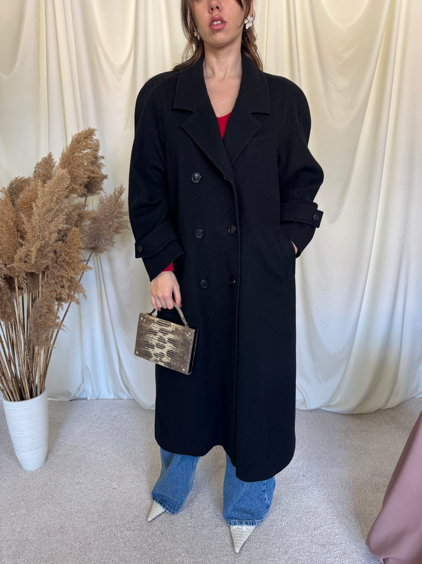 Palton vintage superb din 100% lana, fit oversized ( mărimea L)