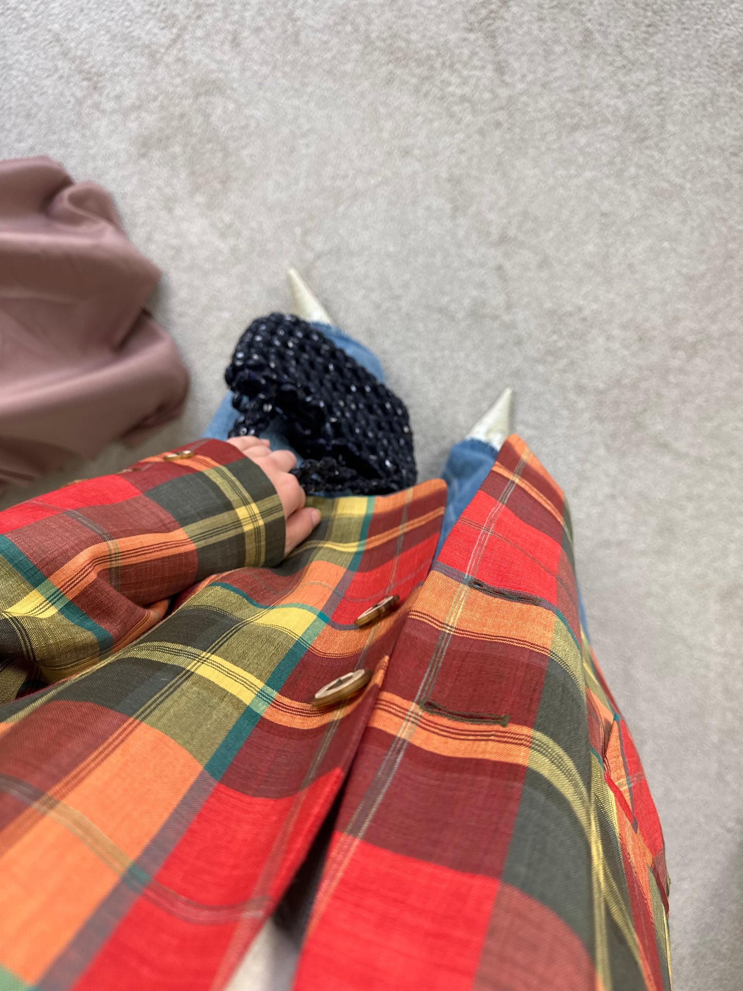 Sacou vintage lână și in( mărimea L)