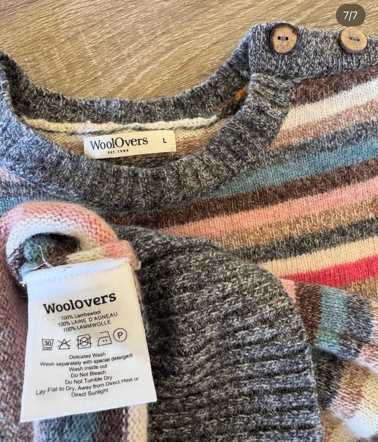 Pulover colorat din lână mărimea L