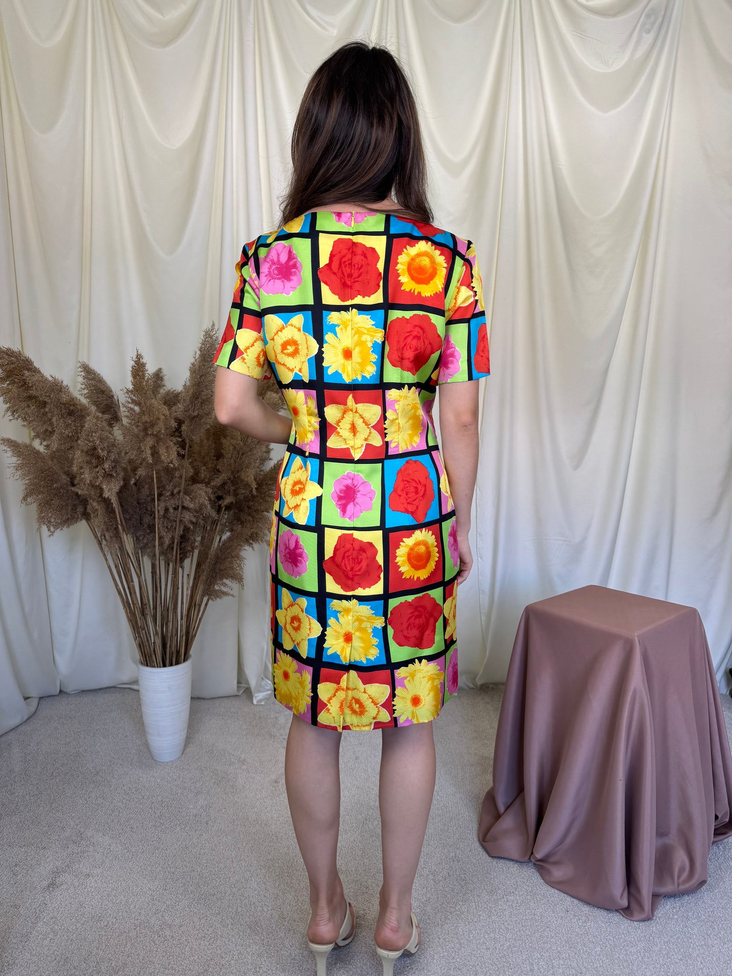 Rochie luxury 90’s Laurel by Escada din 100% matase naturala cu print floral ( marimea 40/ M/L)
