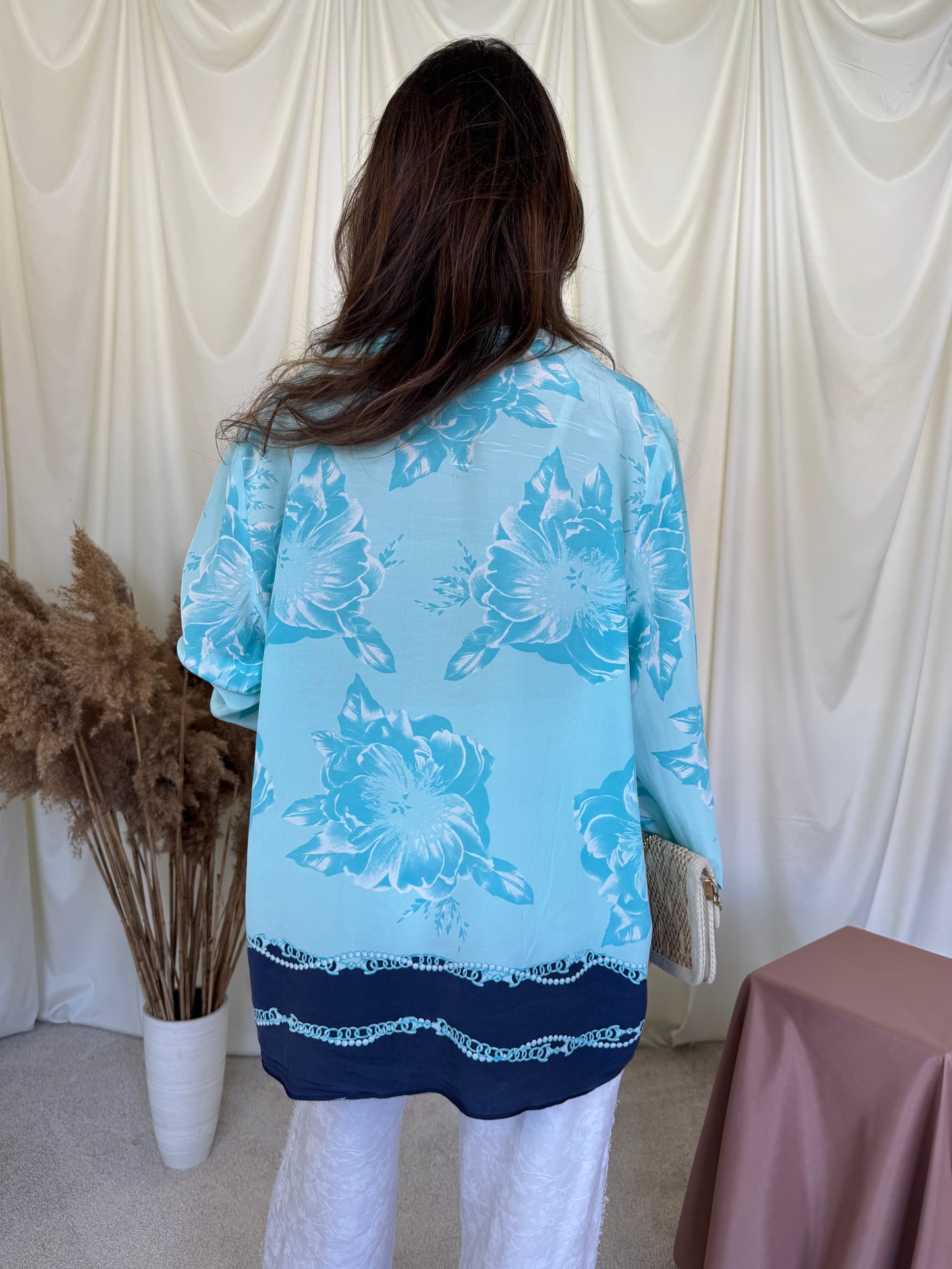 Cămașă vintage cu print din 100% mătase naturala, brand italienesc ( mărimea XL-XXL)