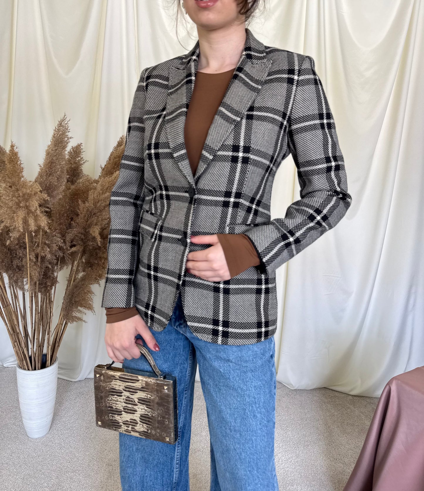 Sacou vintage de calitate, made in Italy, model cambrat 
(Mărimea S)