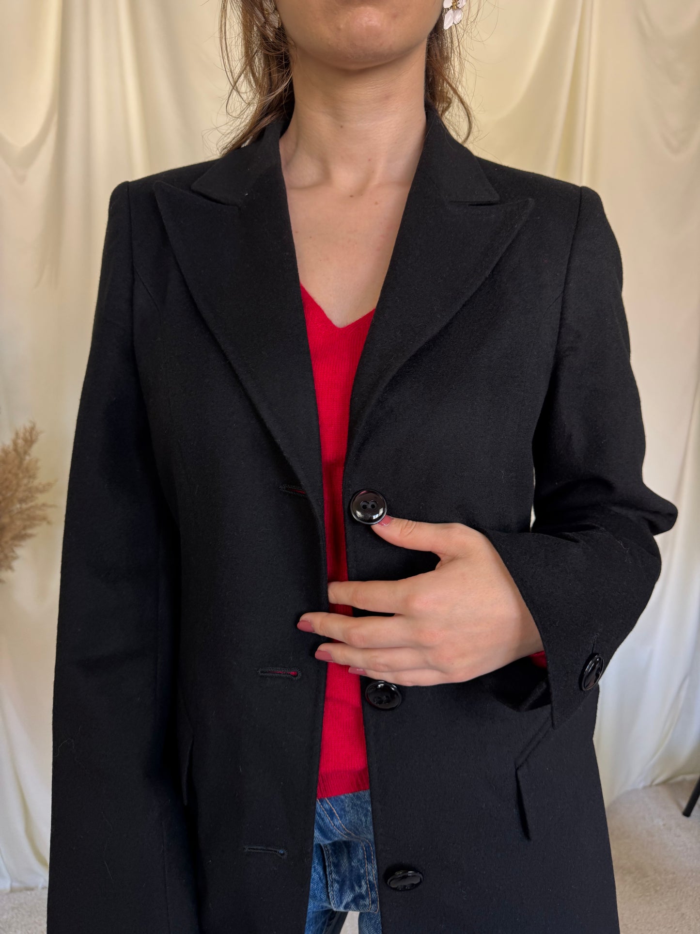 Palton de brand din stofă superbă lână și angora( mărimea S)