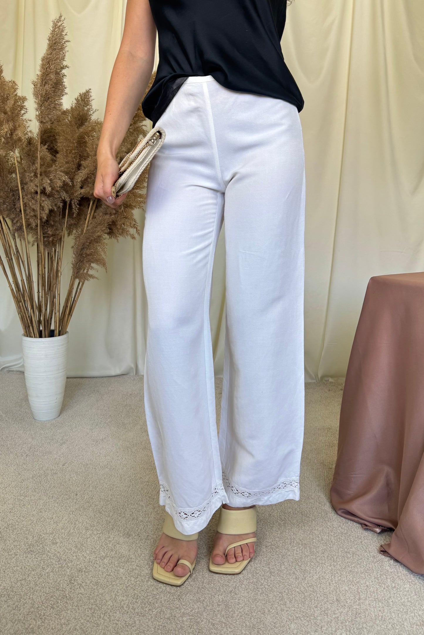 Pantaloni SANTACROCE din 100% in cu talie medie ( mărimea XS/S)
