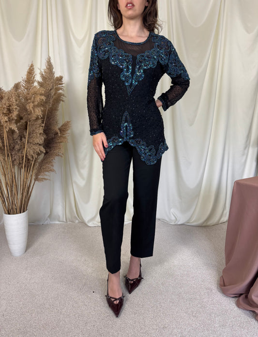 Piesa vintage bijuterie din mătase naturala M/L