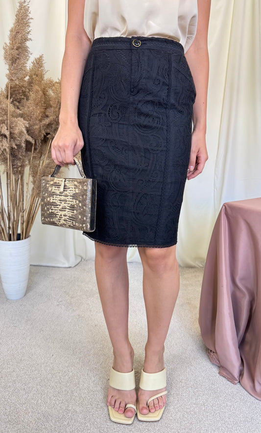 Back! Fusta luxury DOLCE & GABANNA din dantelă cu talie medie ( mărimea  S/M)