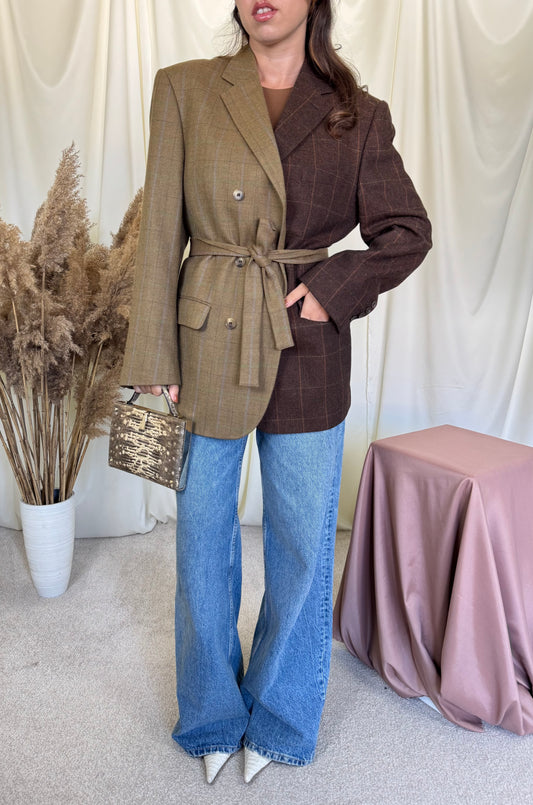 Sacou vintage tip palton VINTAGE CORNER din 100% lână premium, produs unicat  ( mărimea M/L)