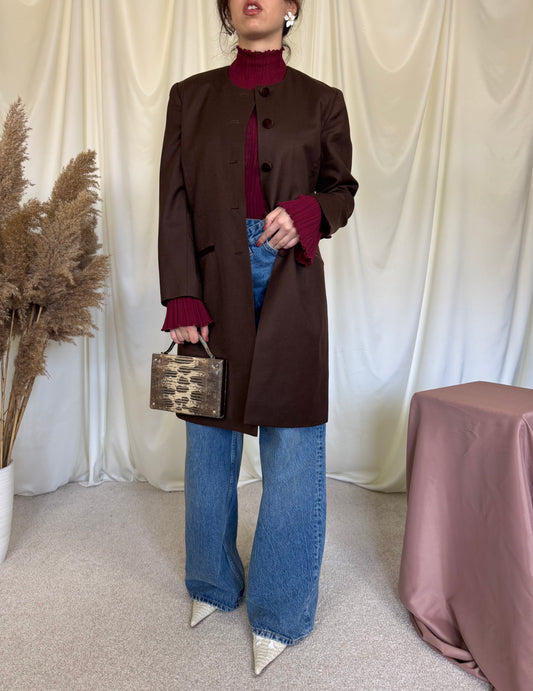 Piesa vintage superbă din lana cu detalii din catifea( mărimea M-L)