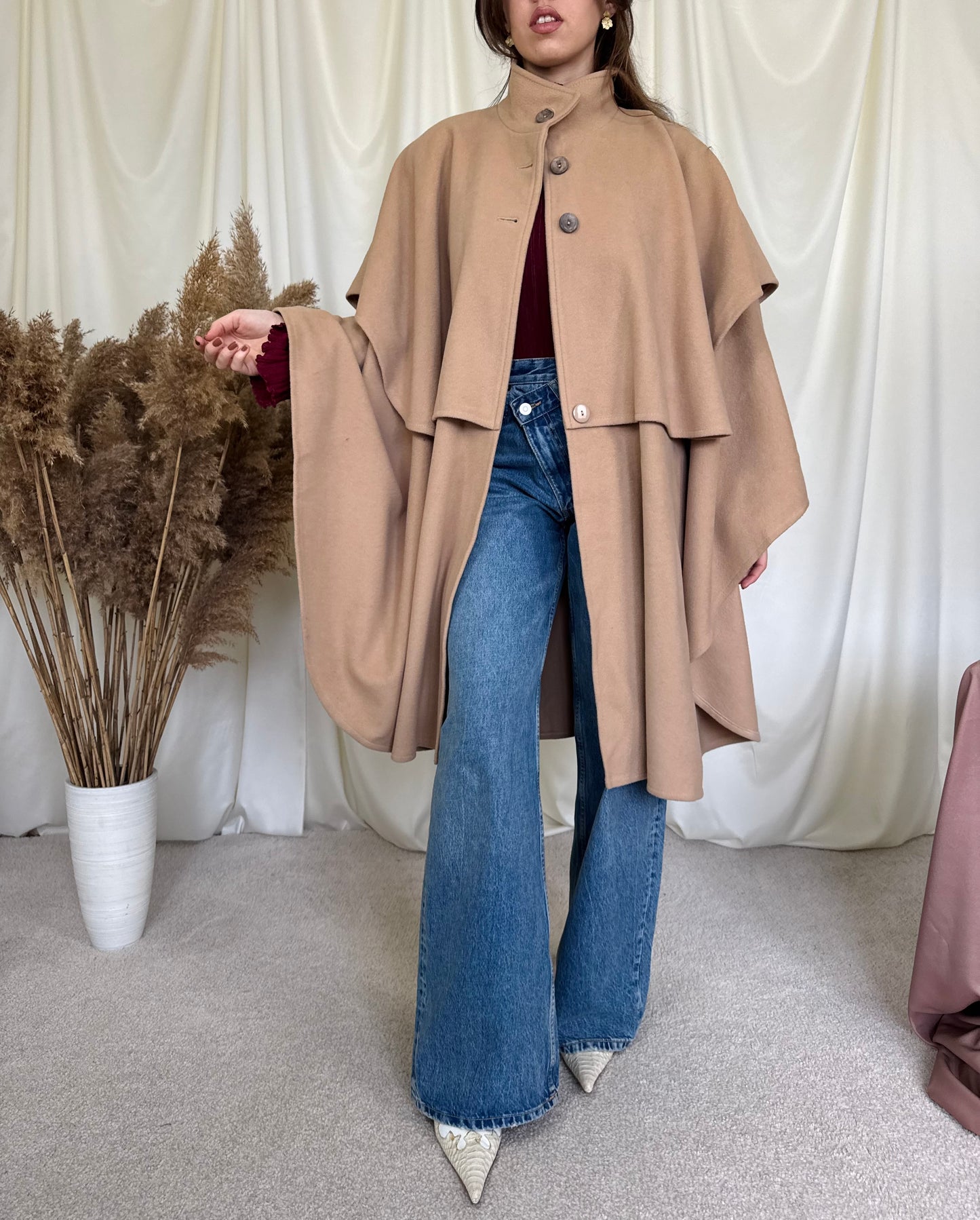 Capa vintage din lana și cașmir