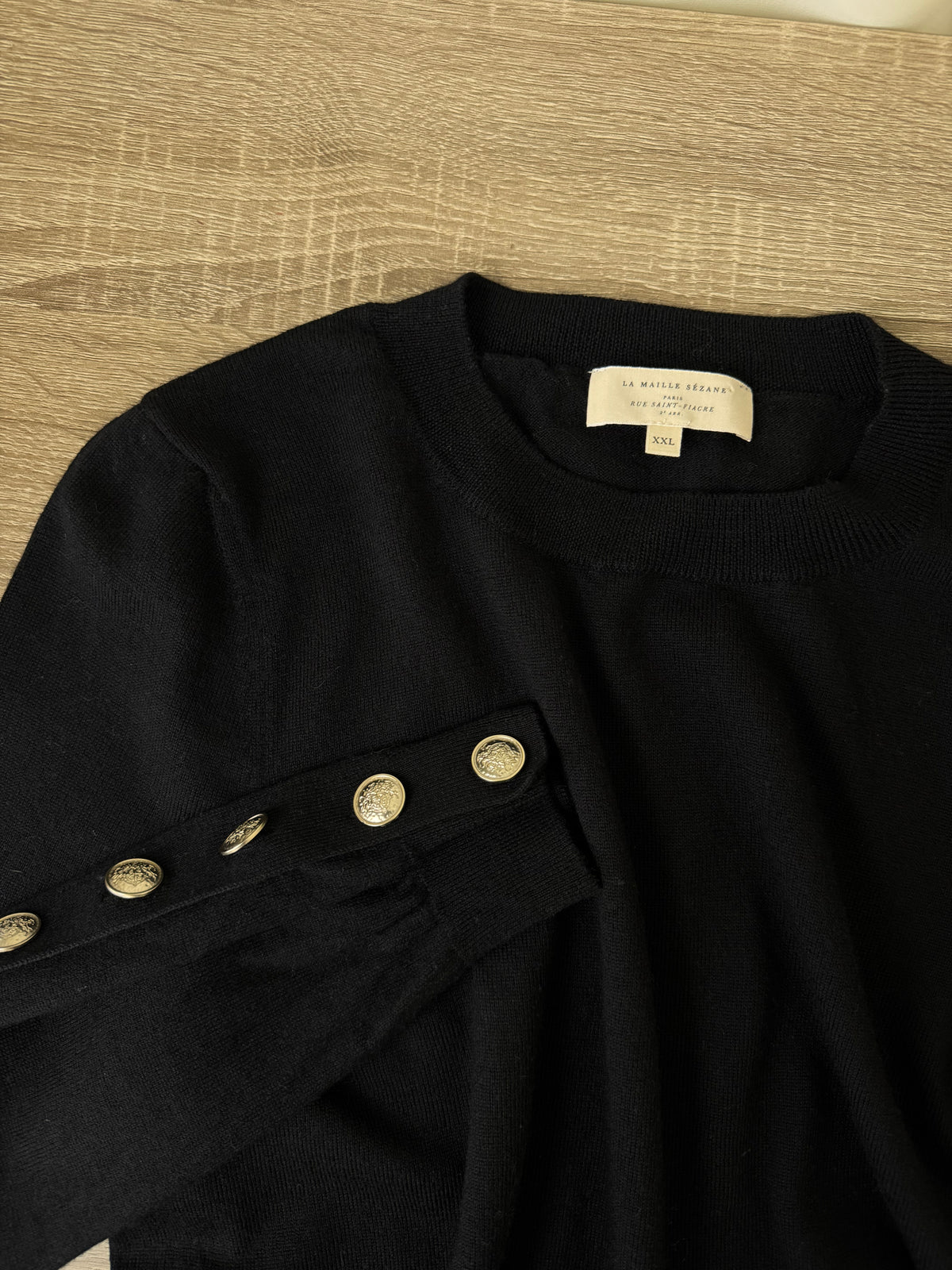 Pulover Sezane din 100% lână MERINO cu nasturi ( mărimea L/XL)