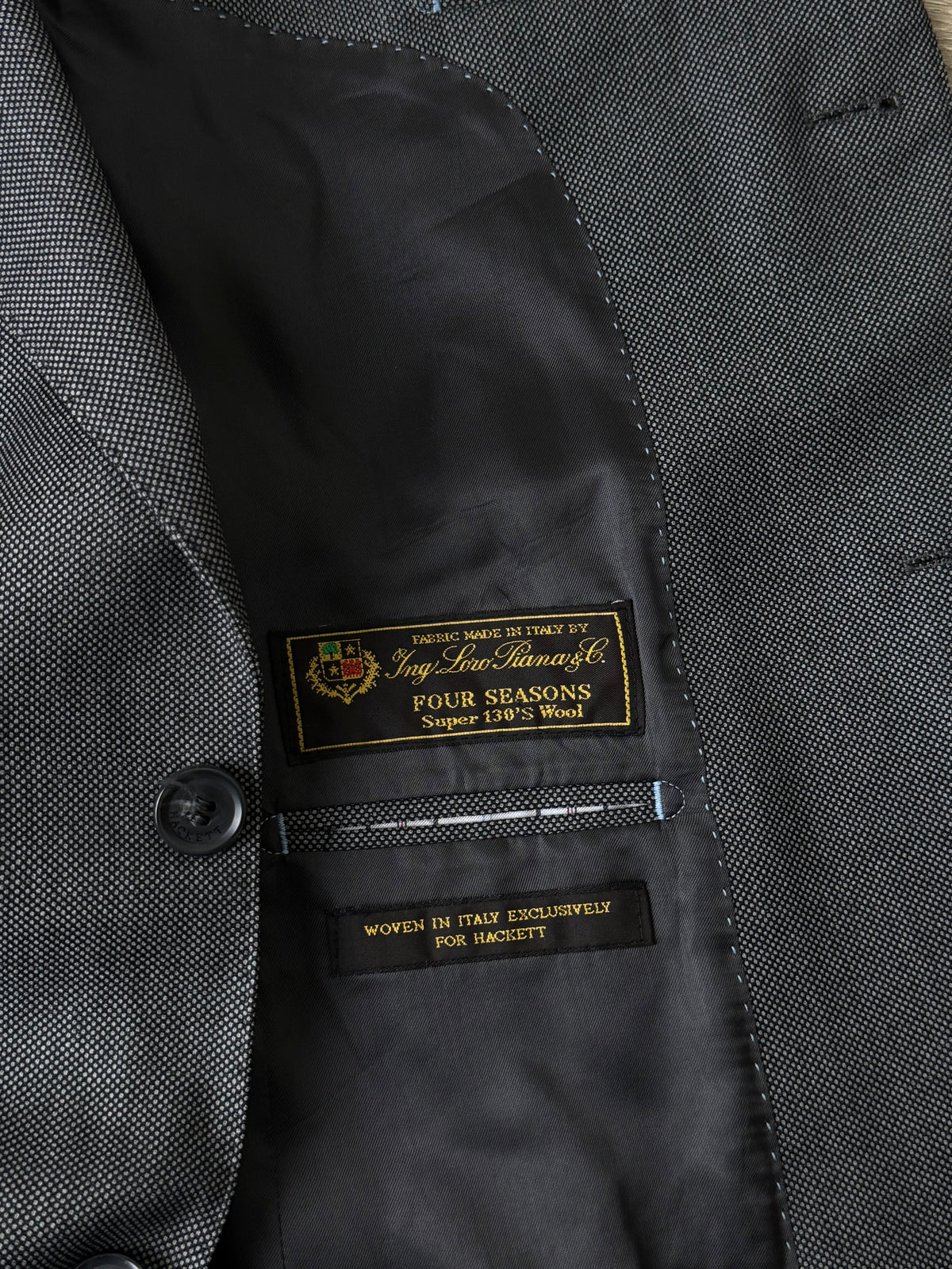 Sacou luxury Hackett în croi bărbătesc din 100% lână LORO PIANA, special țesuta ( mărimea M)