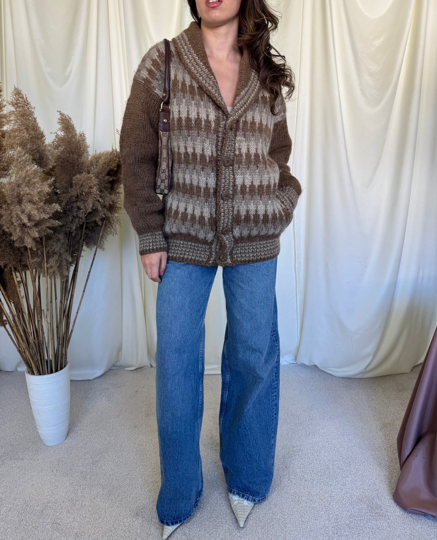 Jacheta vintage din lână handmade( mărime universală)