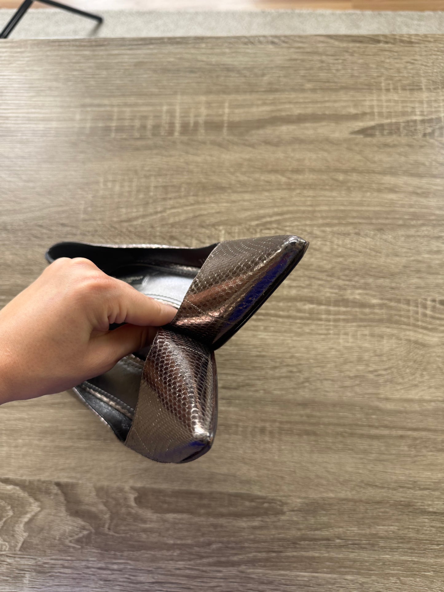 Pantofi stiletto DOLDE GABANNA din piele naturală metalică, snake, comozi( mărimea 38-39)