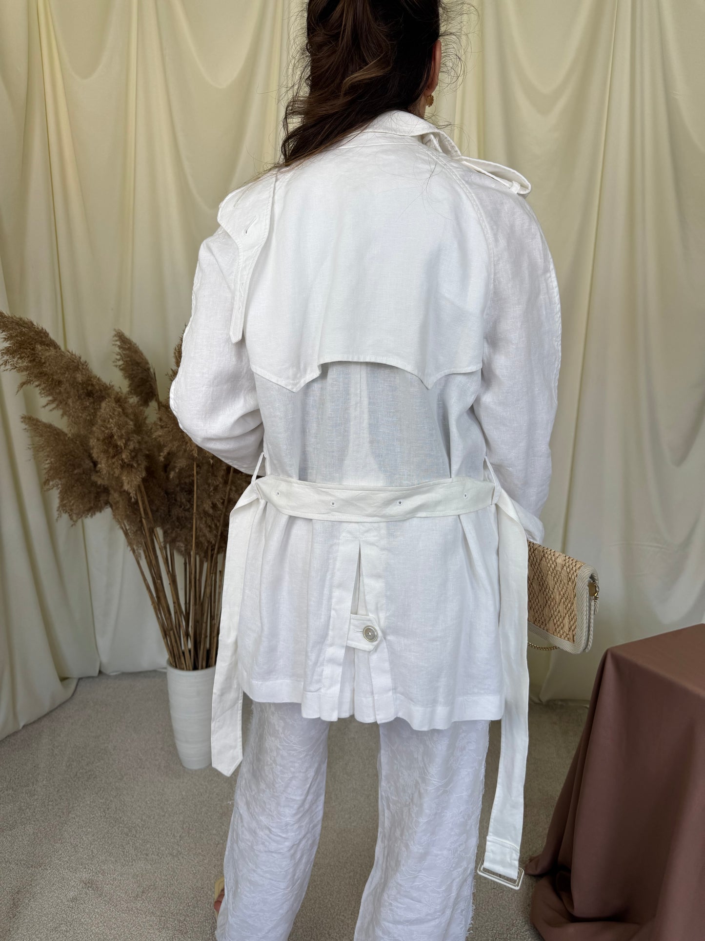 Jachetă RALPH LAUREN din 100% in cu cordon pentru ajustare taliei 
( Mărimea M/L)