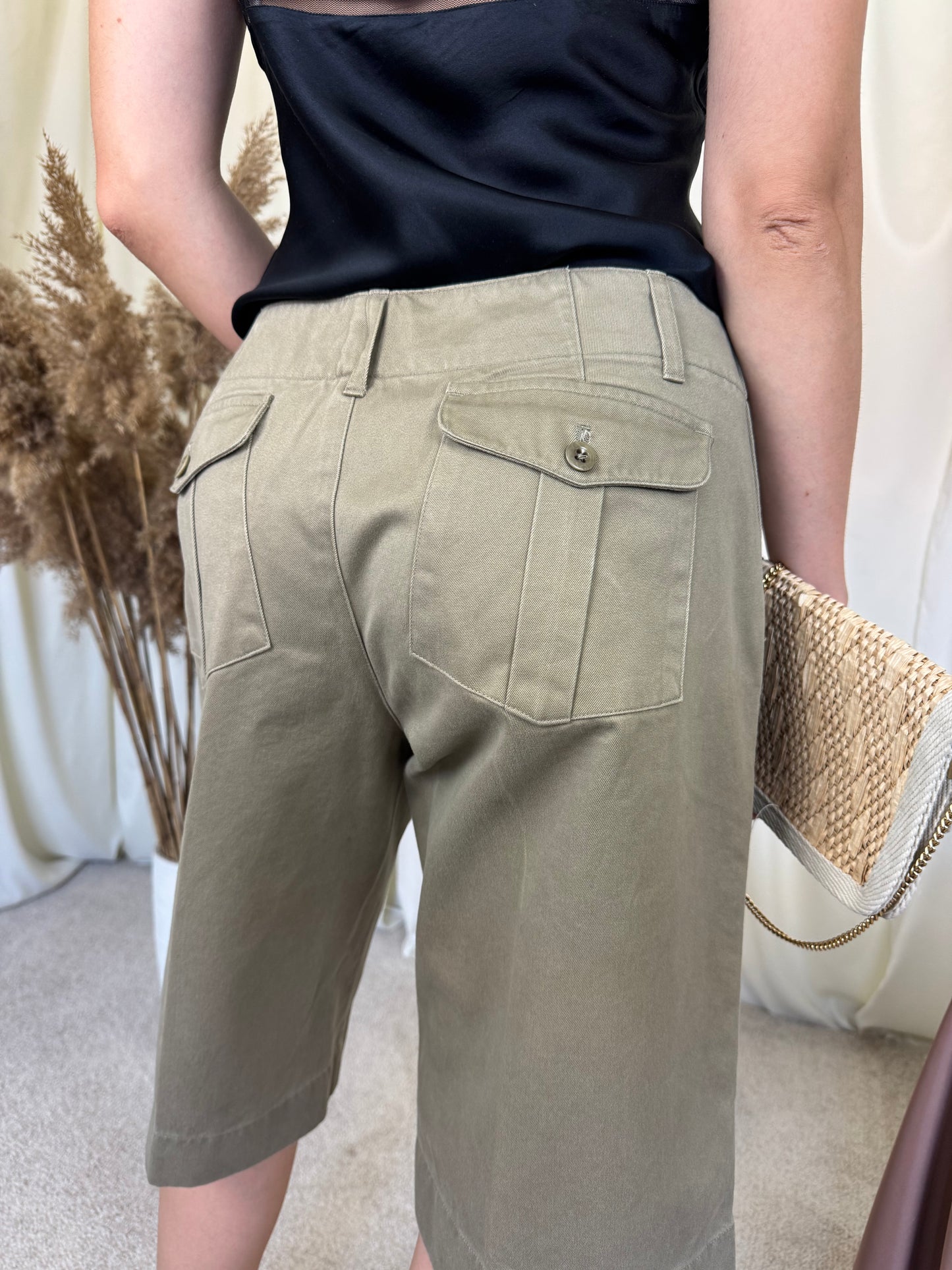 Pantalon denim Ralph Lauren din bumbac cu talie medie ( mărimea S, recomand și M)