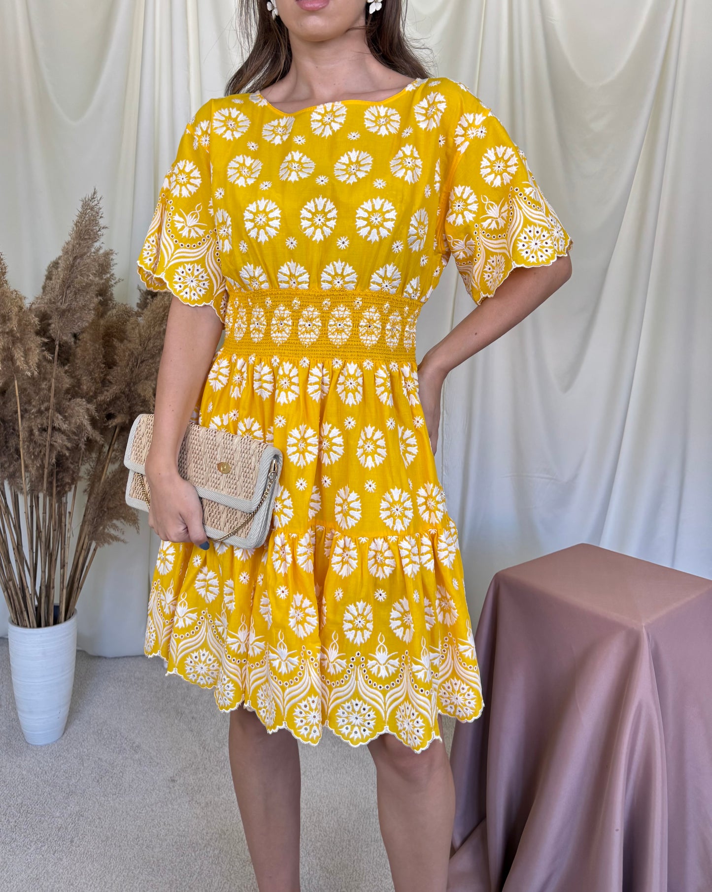 Rochie premium Tory Burch din bumbac cu talie elastică ( mărimea M)