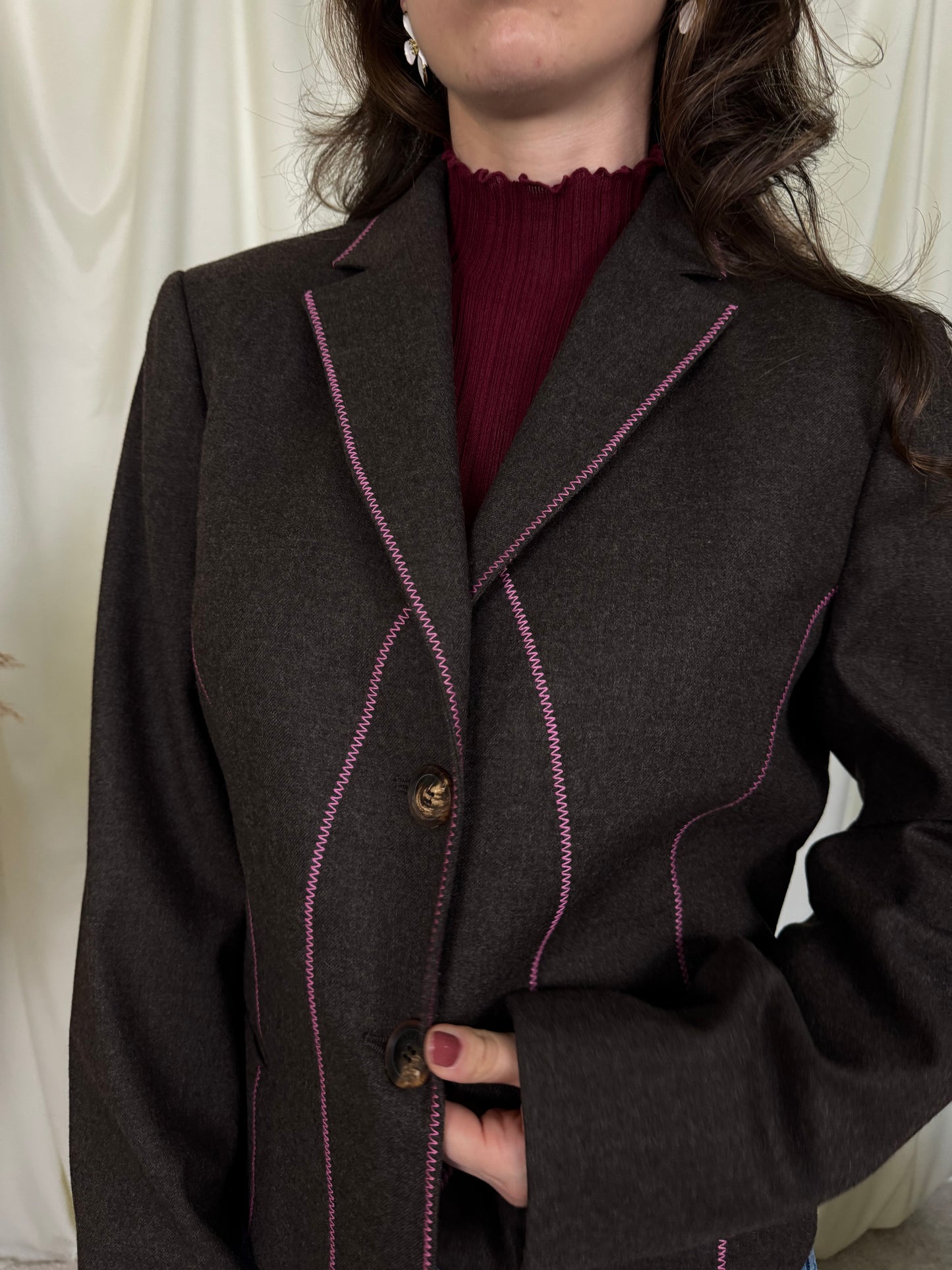 Sacou VALENTINO din stofă de la 100% lână fină, mărimea L