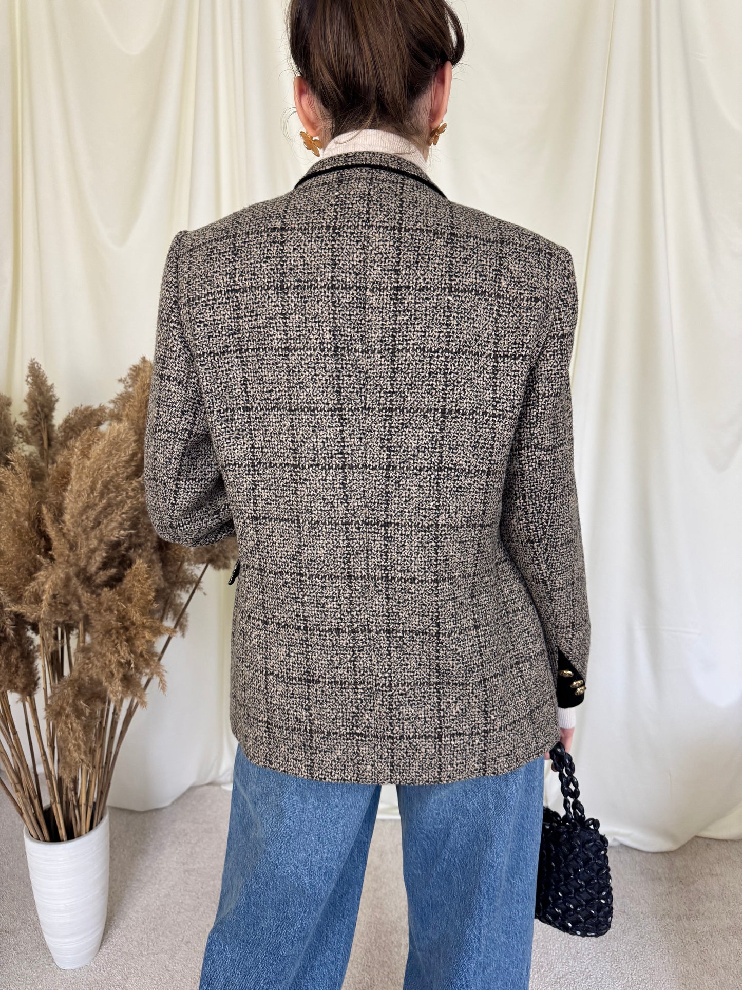 Sacou vintage din lana și mătase( mărimea S-M)