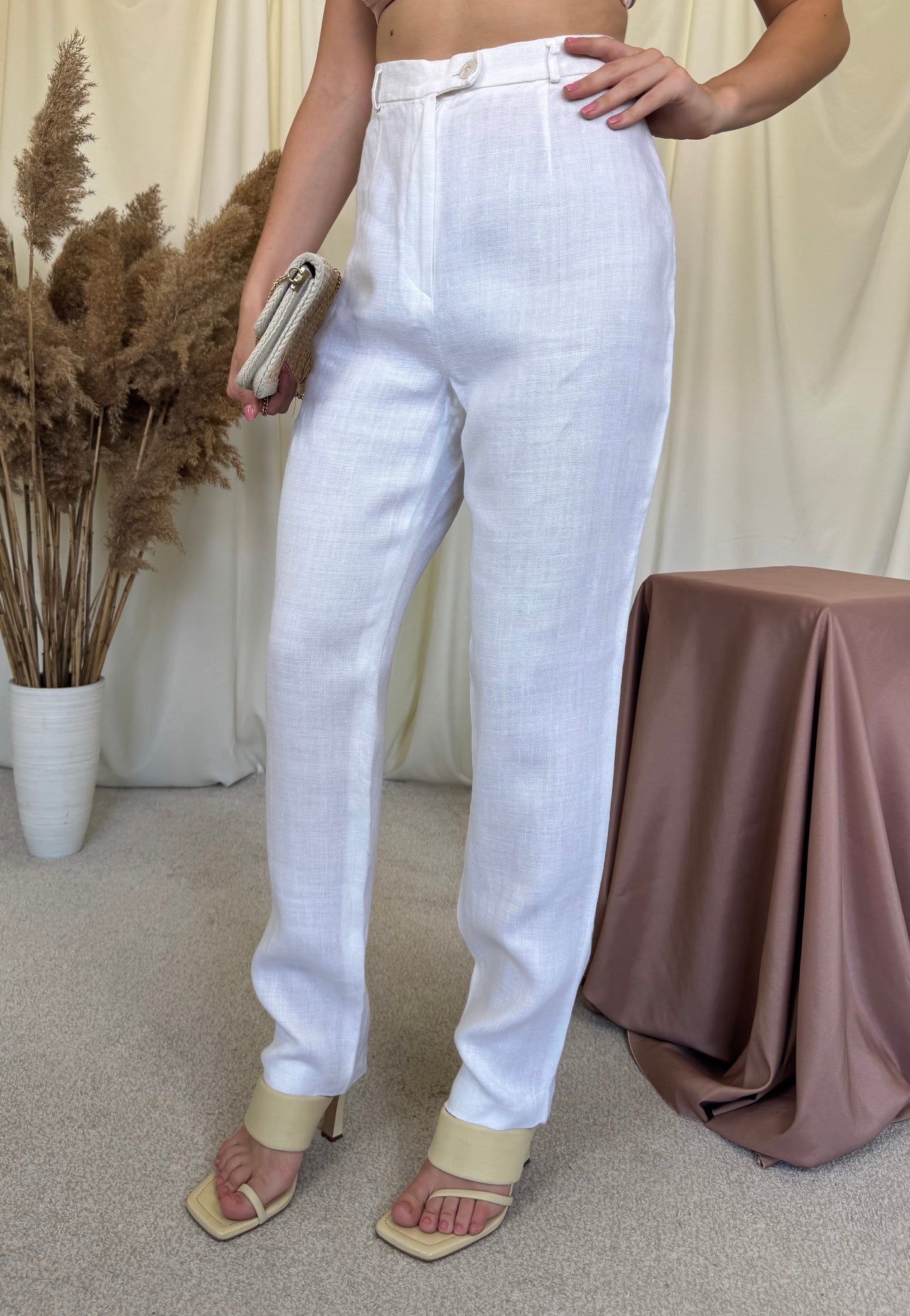 Pantalon premium JOSEPH JANARD nou din 100% in cu talie super înaltă ( mărimea M/L)