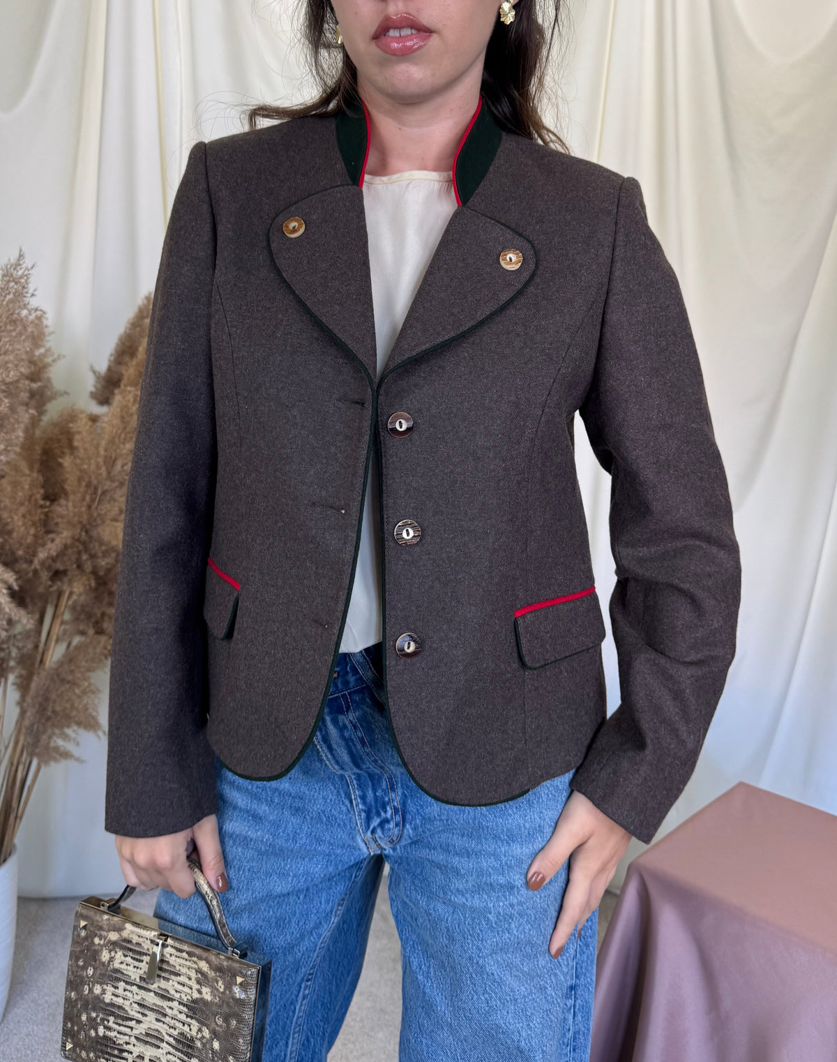 Sacou vintage tip jachetă din 80% lana și cașmir ( mărimea 38/M )