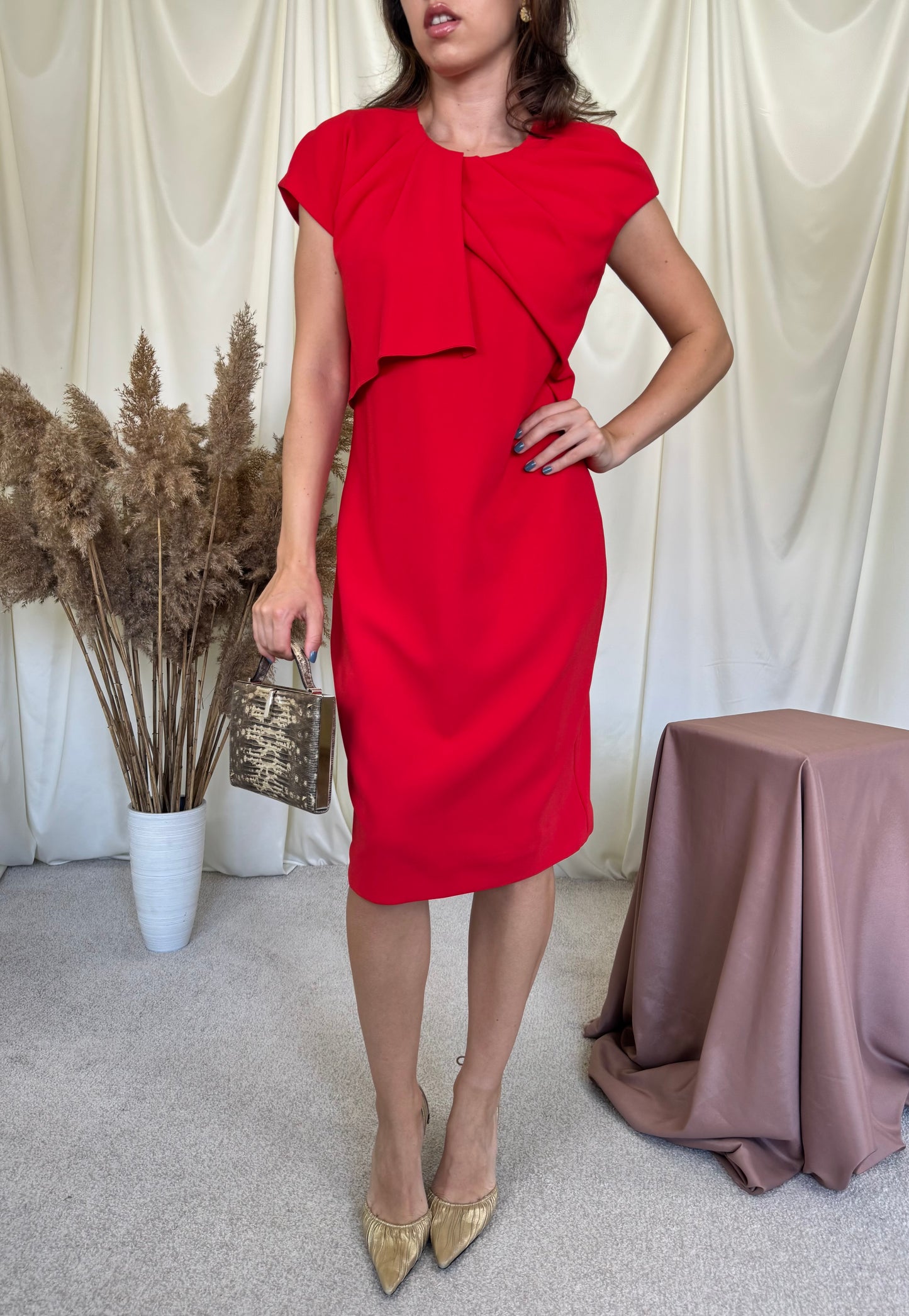 Rochie Max Mara, colecția Pianoforte într-un croi superb, roșu aprins ( mărimea M)