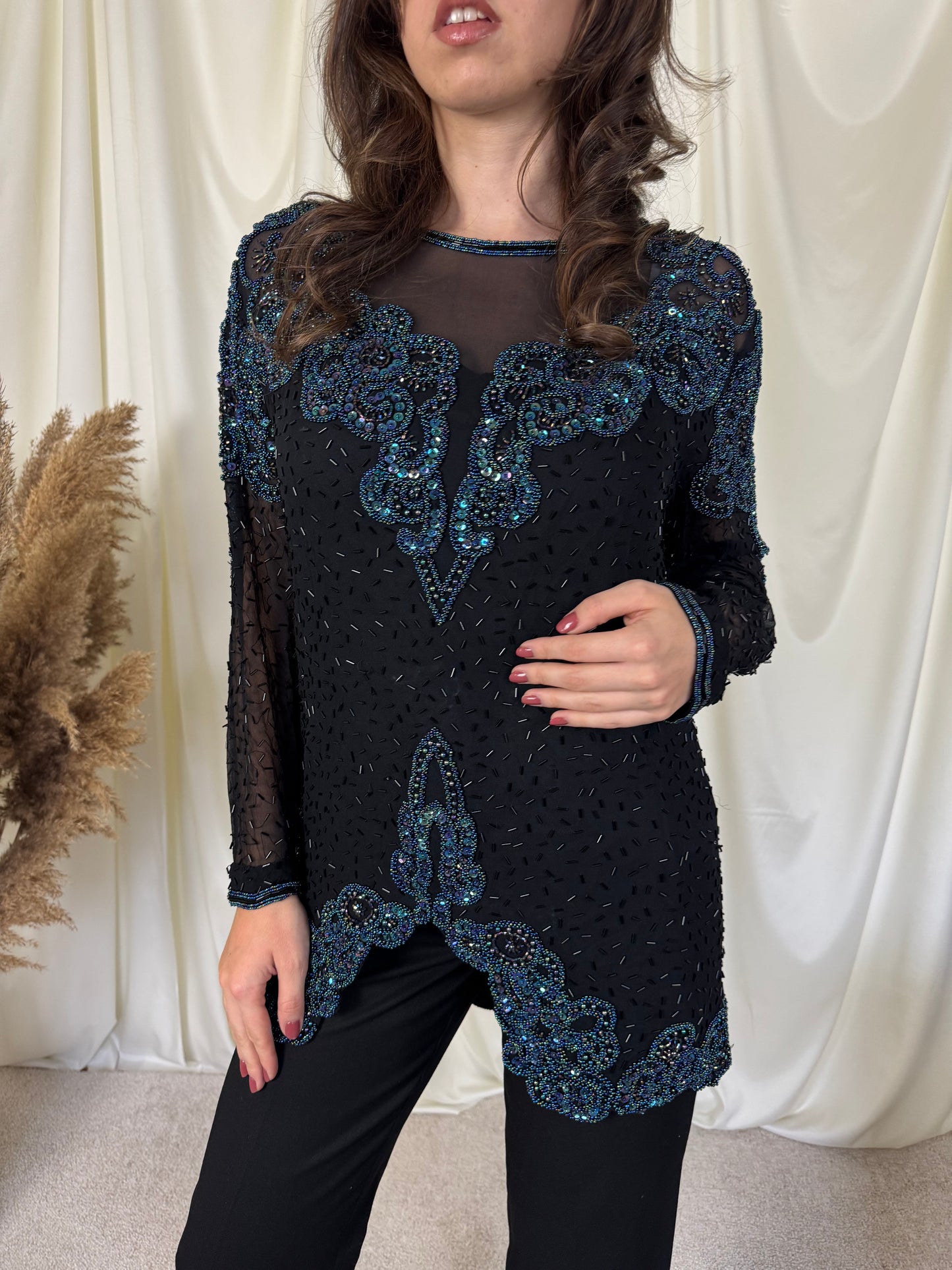 Piesa vintage bijuterie din mătase naturala M/L