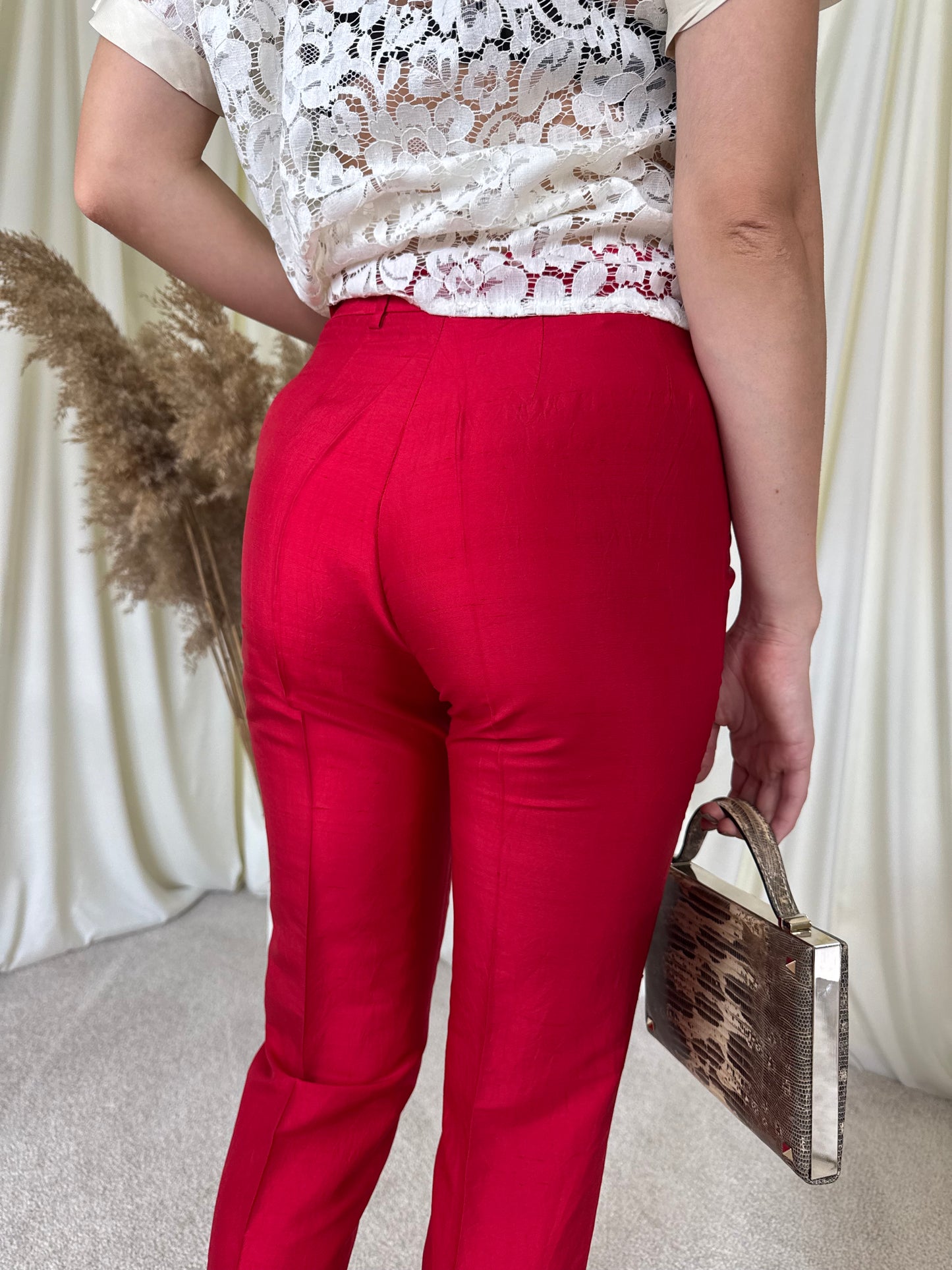 Pantaloni luxury PESERICO din 100% mătase naturăla cu talie medie ( mărimea XS)