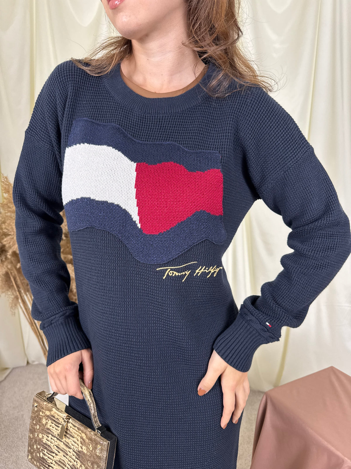 Rochie TOMMY HILFIGER din tricot de 100% bumbac ( mărimea S/M)