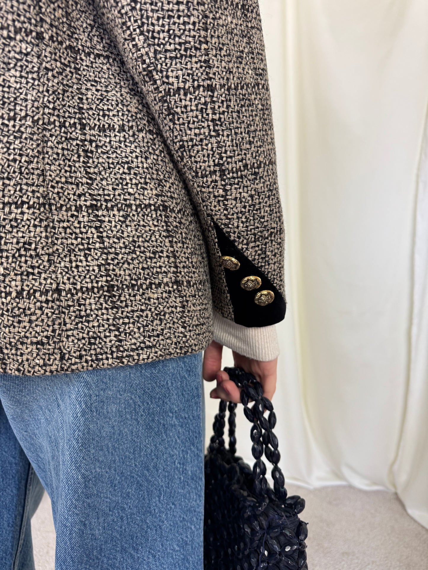 Sacou vintage din lana și mătase( mărimea S-M)