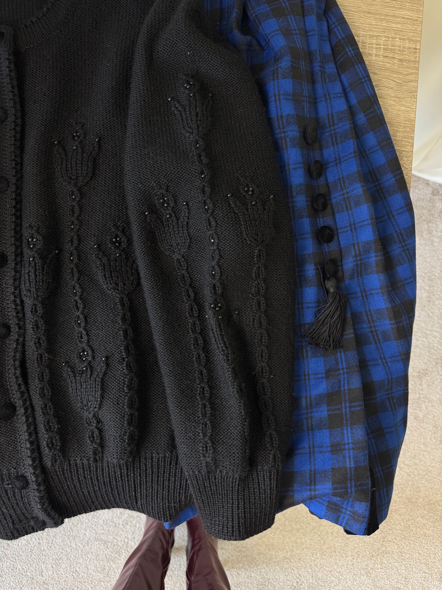 Fustă vintage deosebită din lână( mărimea L)