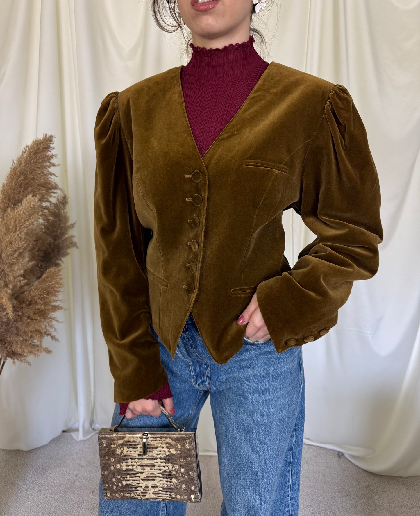 Sacou vintage superb din catifea de bumbac ( mărimea M-L)