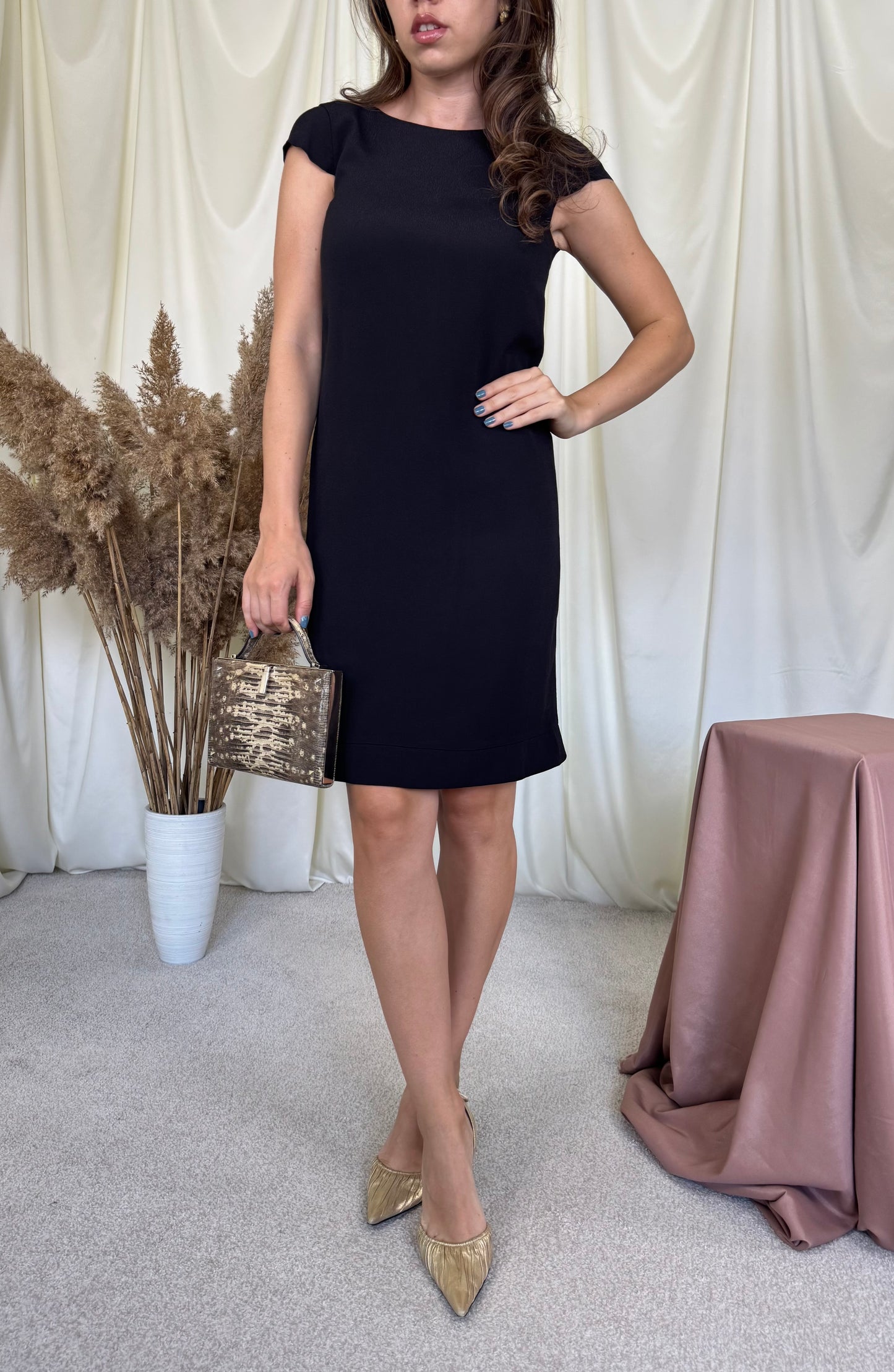 Rochie eleganta Trussardi neagră cu detaliu la spate ( mărimea XS/S)