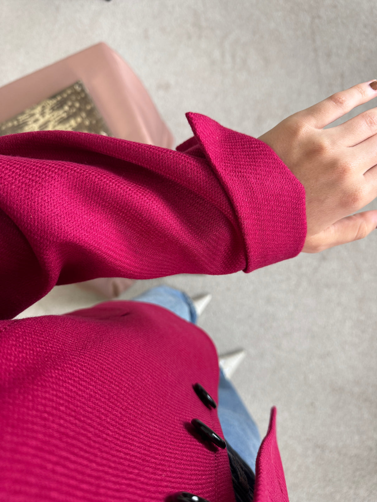 Sacou vintage GERRY WEBER din stofă de lână și modal, produs nou ( mărimea L/XL)
