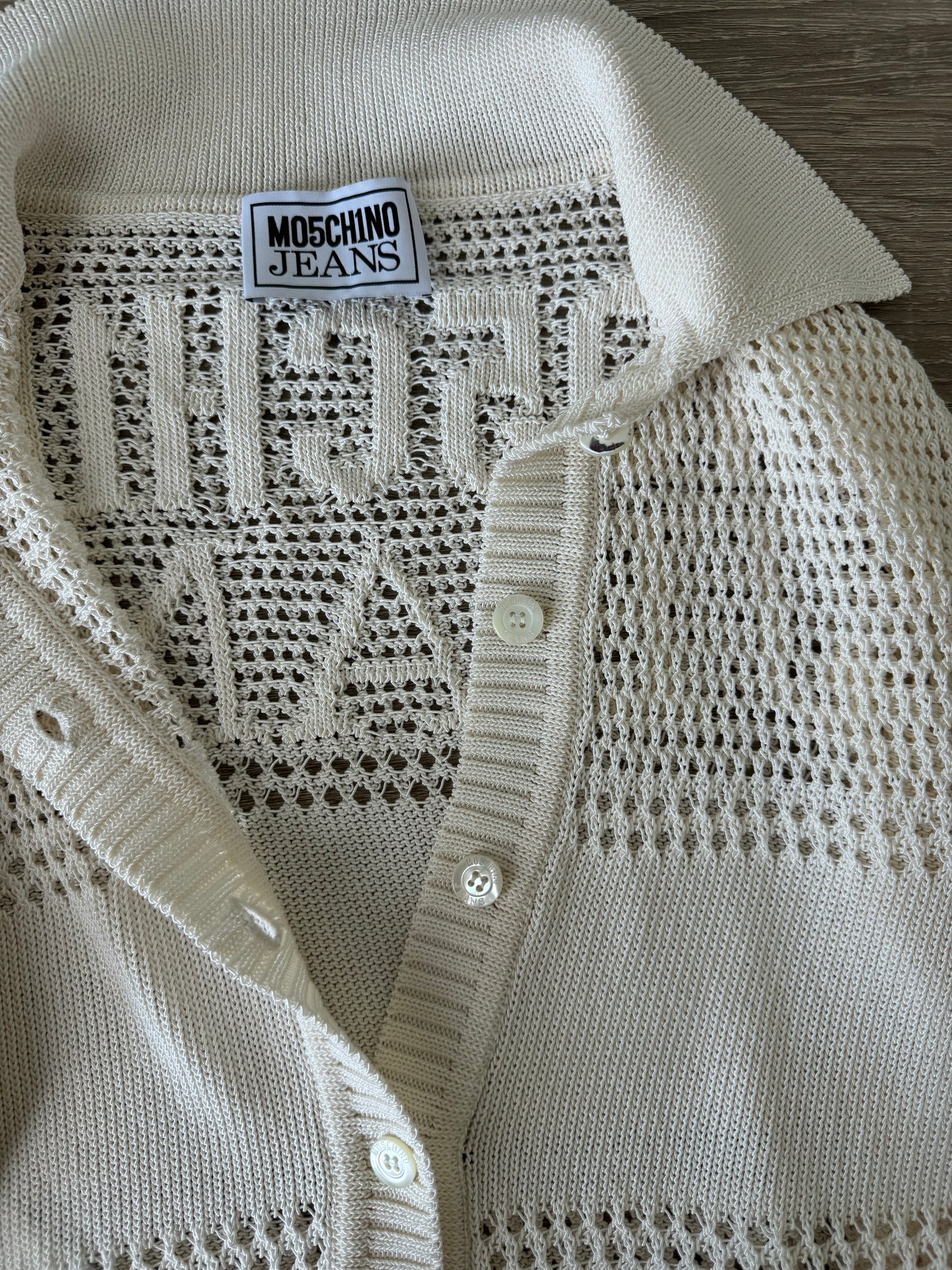Cardigan Moschino din 80% bumbac 
(Mărime XS/S)