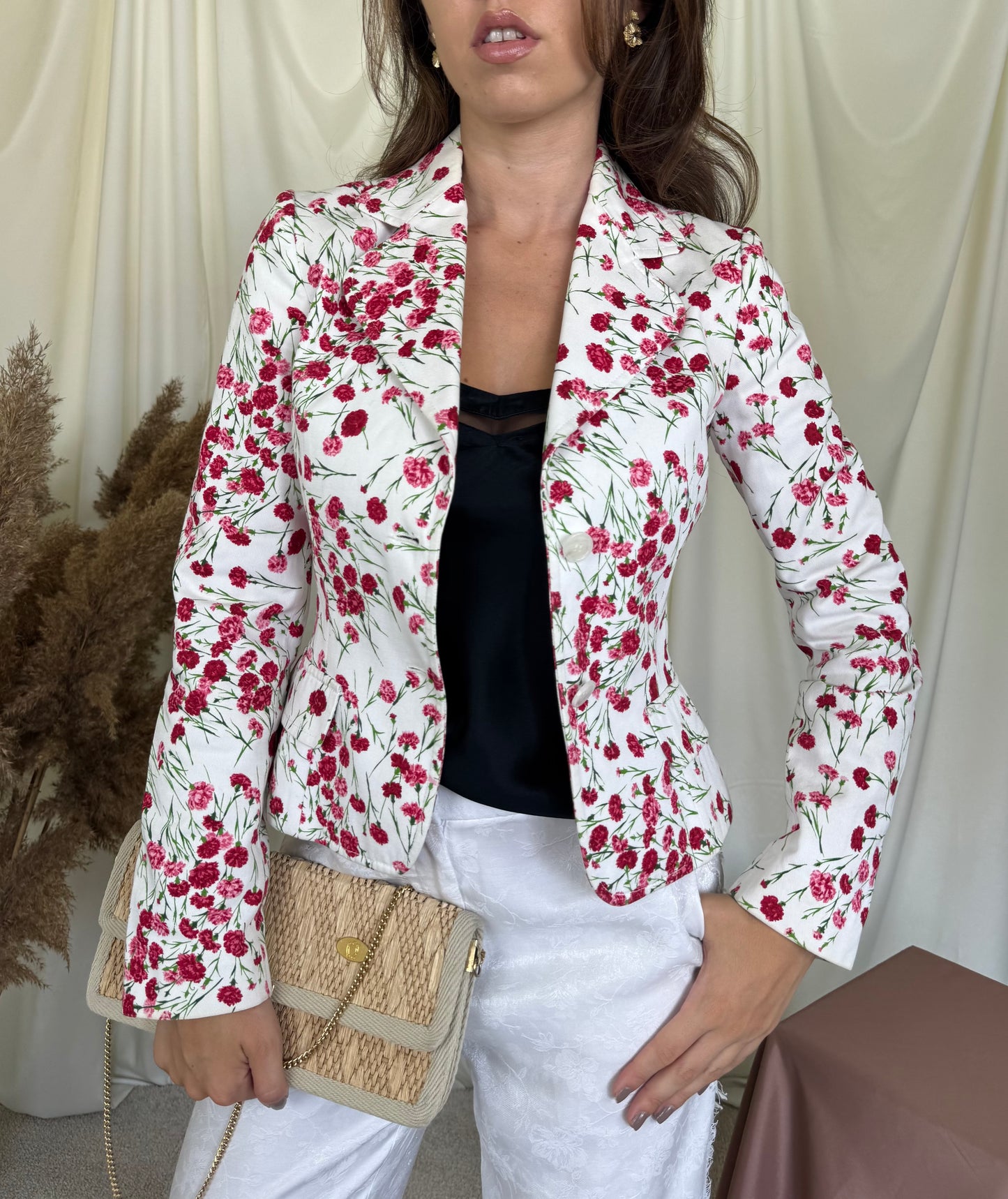 Sacou vintage Dolce& Gabbana cu print floral din 100% bumbac ( mărimea XS )