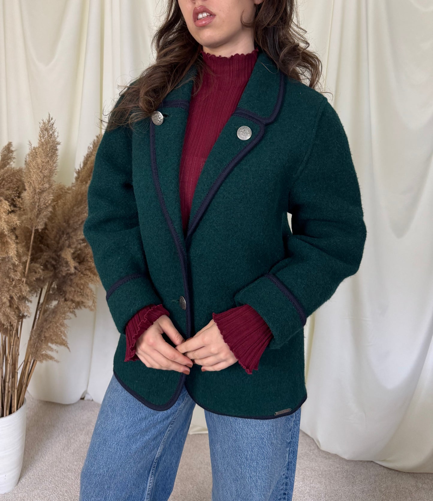 Jacheta vintage din lână groasa( M)