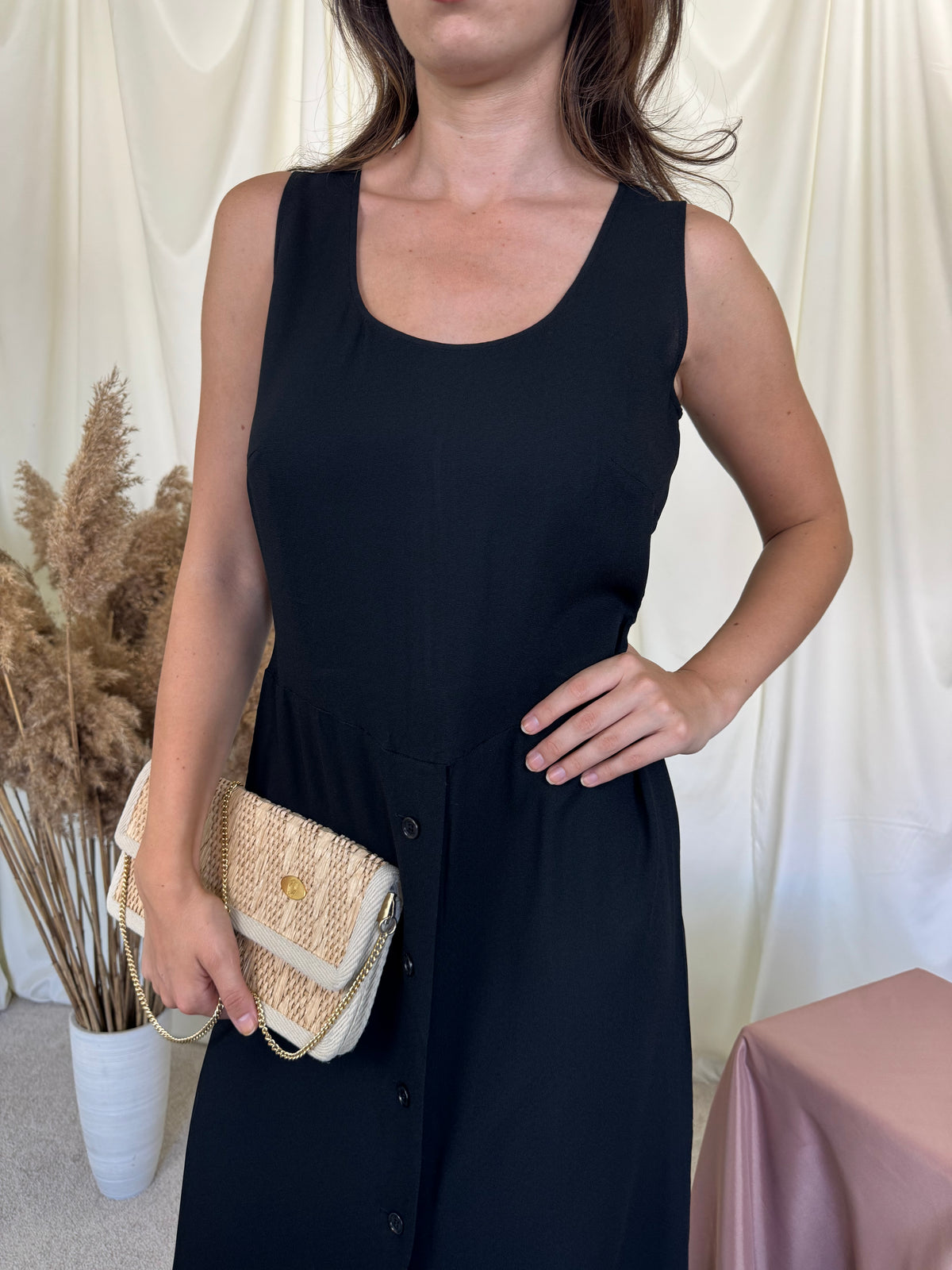 Rochie luxury Bally cu talie marcata și năsturei inscripționați ( mărimea S/M)