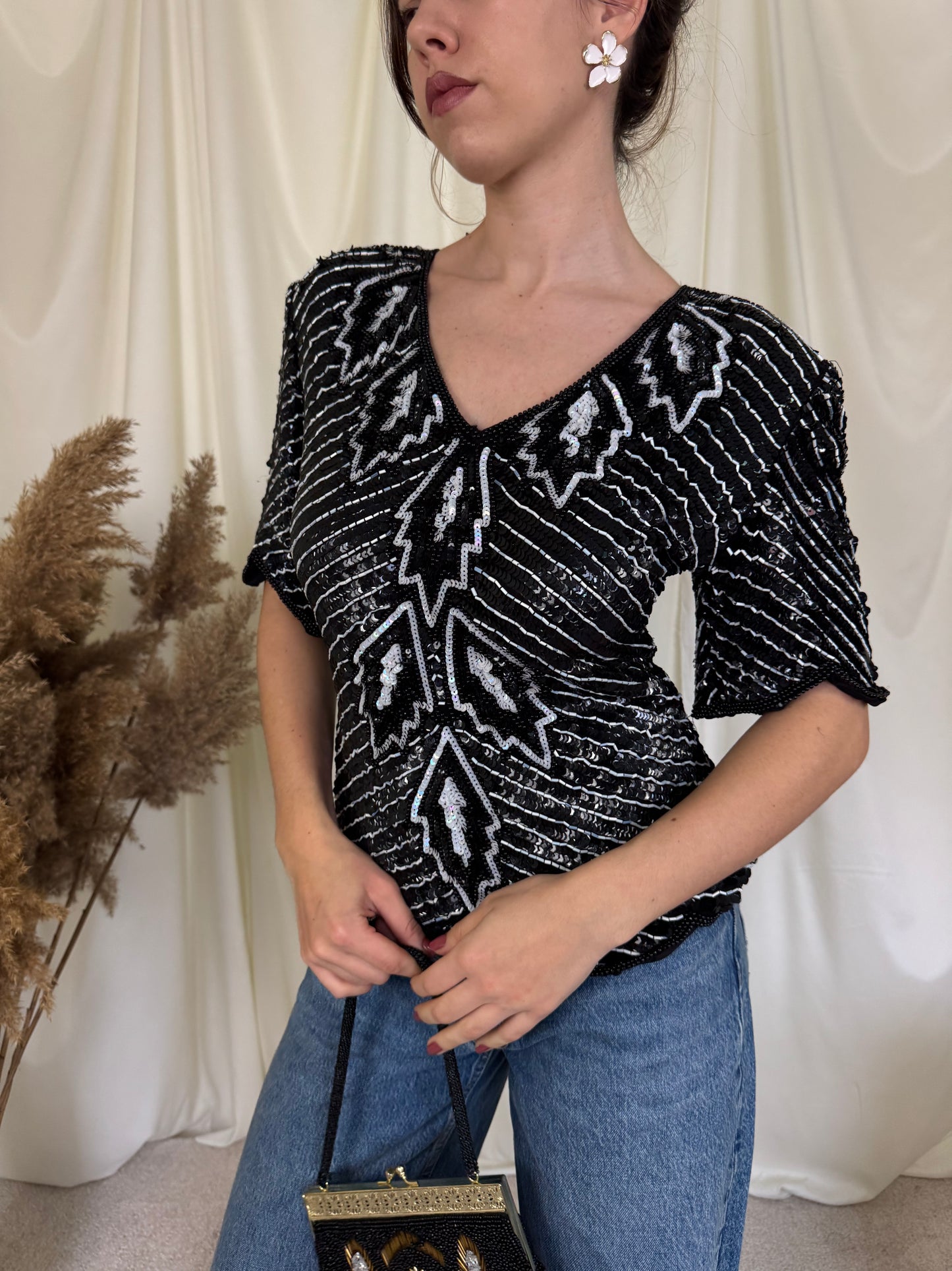 Piesa vintage din mătase naturală( mărimea s)