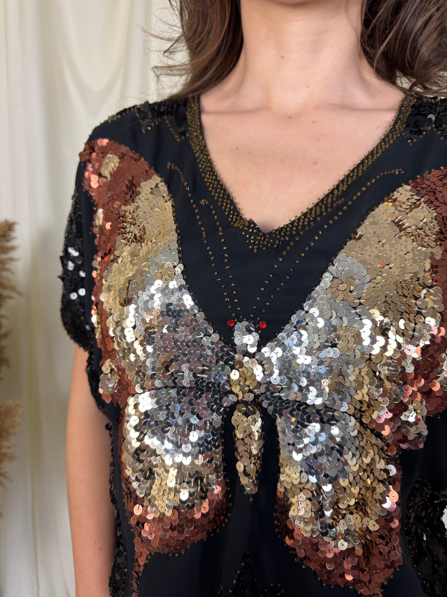 Piesă vintage anii 70, 100% mătase naturală